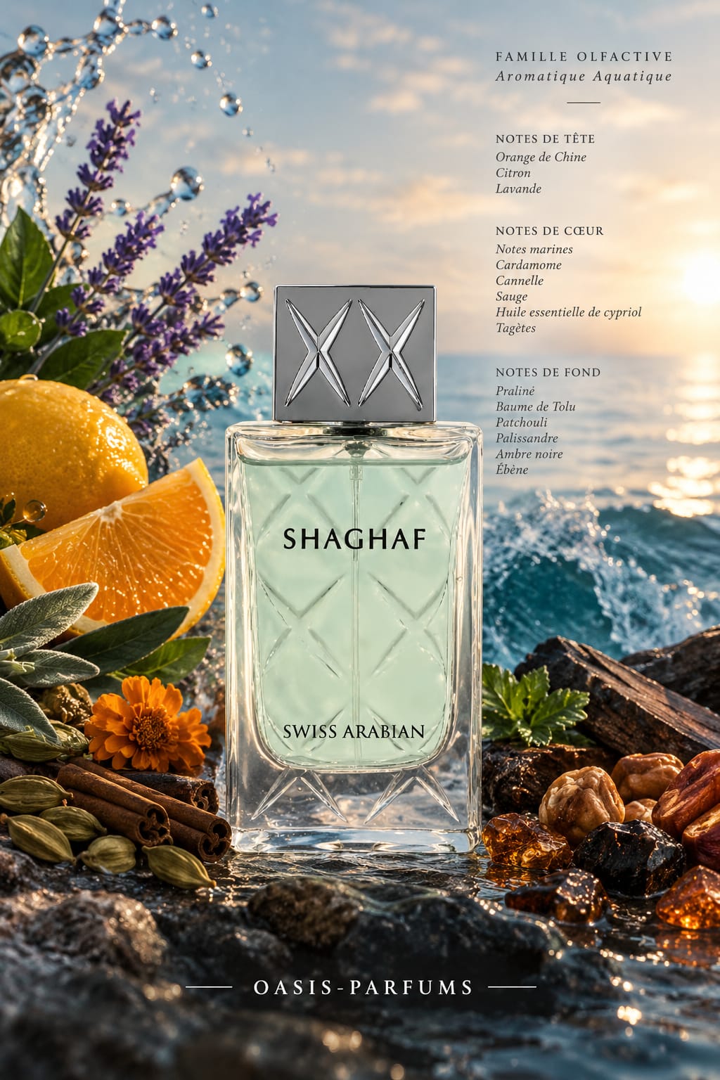 Shaghaf for Men - Swiss Arabian - Parfum Homme 75ml Aromatique Aquatique