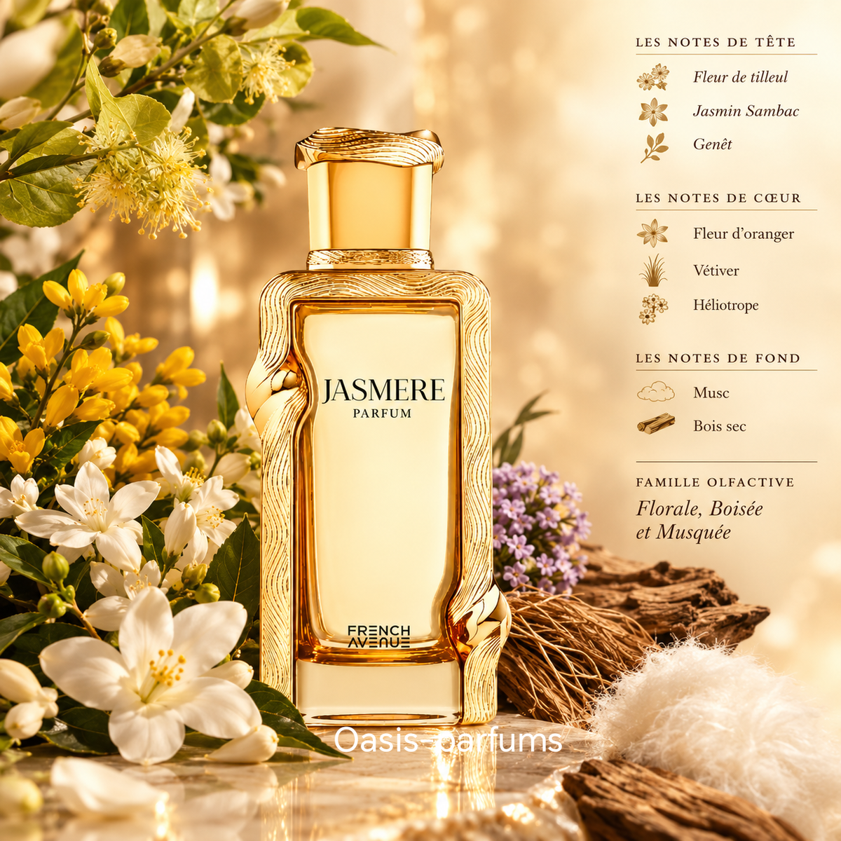 Jasmere - French Avenue - Eau de Parfum Mixte 100ml Florale, Musquée, Boisée - vue 2