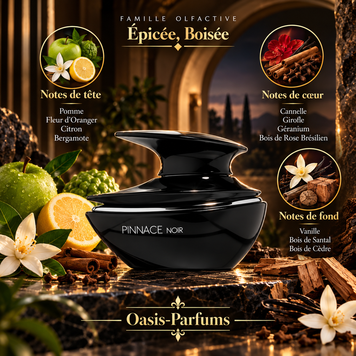 Pinnace Noir - French Avenue - Eau de Parfum mixte 100ml Épicée, Boisée