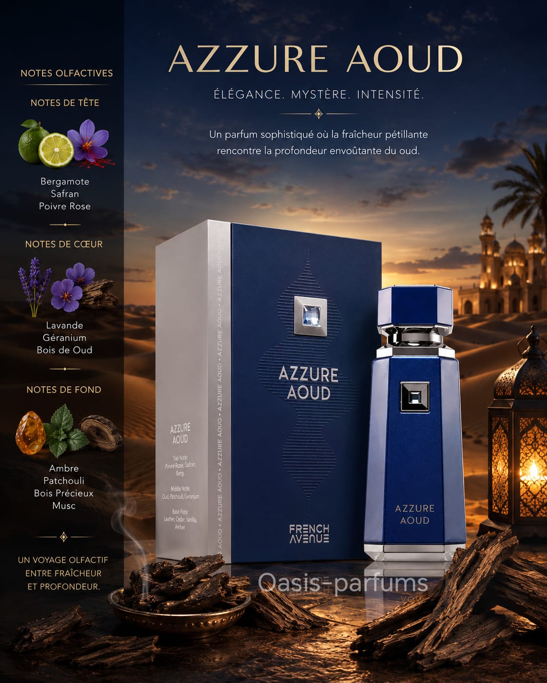 Azzure Oud French Avenue - Parfum Mixte de Caractère