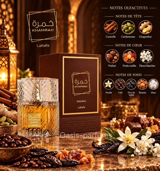 Khamrah Qahwa Lattafa - Parfum Gourmand Café, Épicé et Longue Tenue