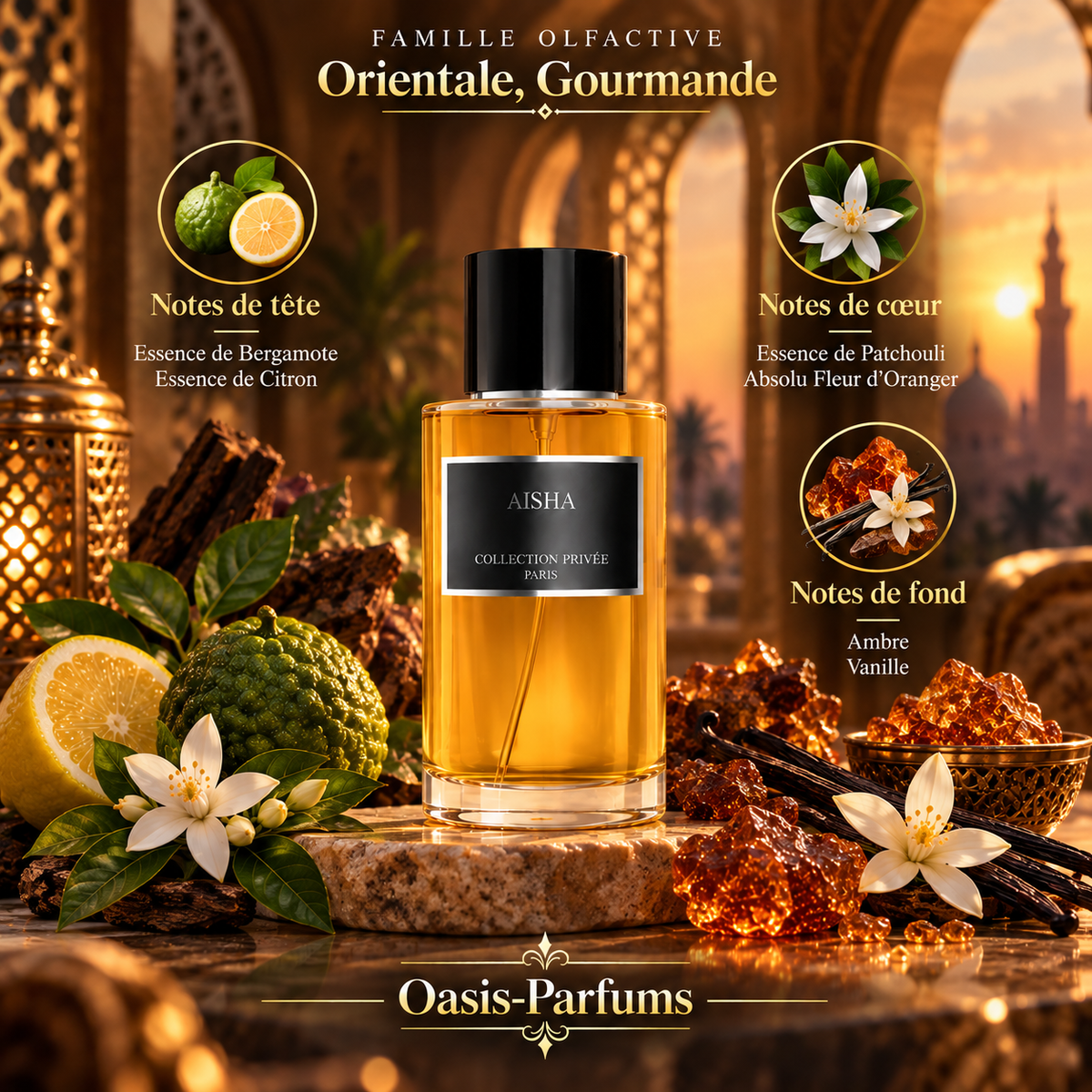 Aisha - Collection Privée - Eau de Parfum mixte 50ml Orientale, Gourmande