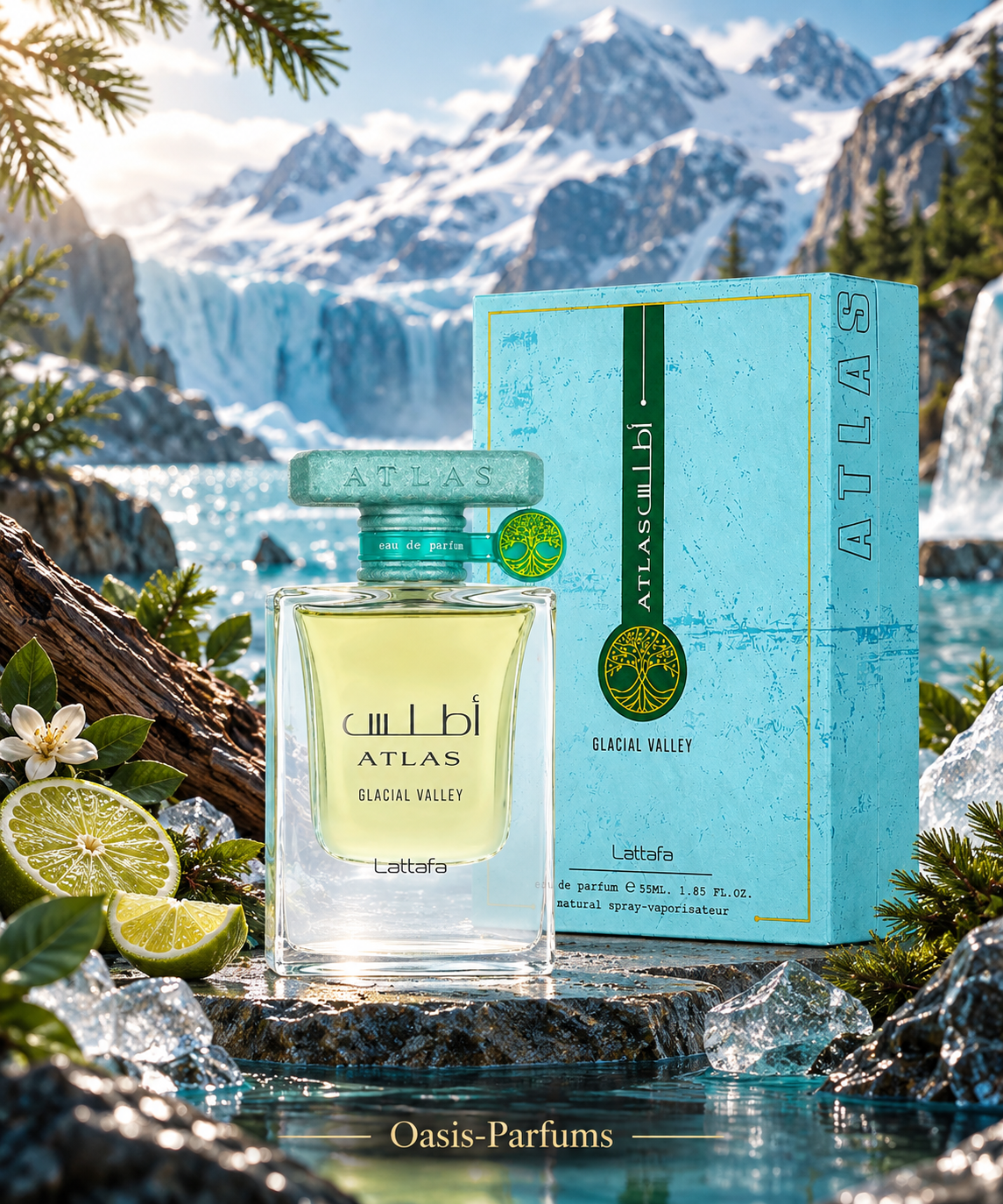 Atlas Glacial Valley - Lattafa - Eau de Parfum unisexe 55ml Aquatique, Fruité, Boisé