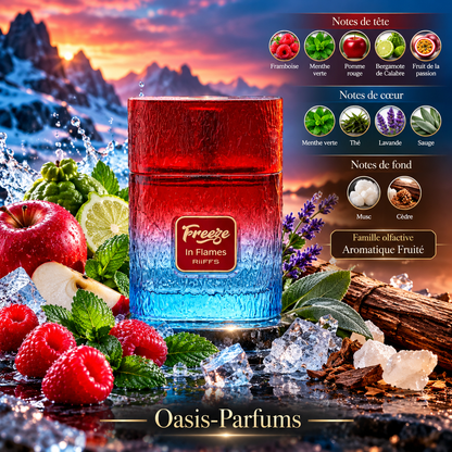 Freeze In Flames - Riiffs - Parfum Mixte 100ml Fruité Mentholé, Aromatique Frais