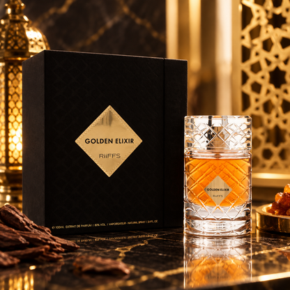 Golden Elixir Riiffs - Parfum Mixte 100ml Gourmand Épicé, Boisé Ambré
