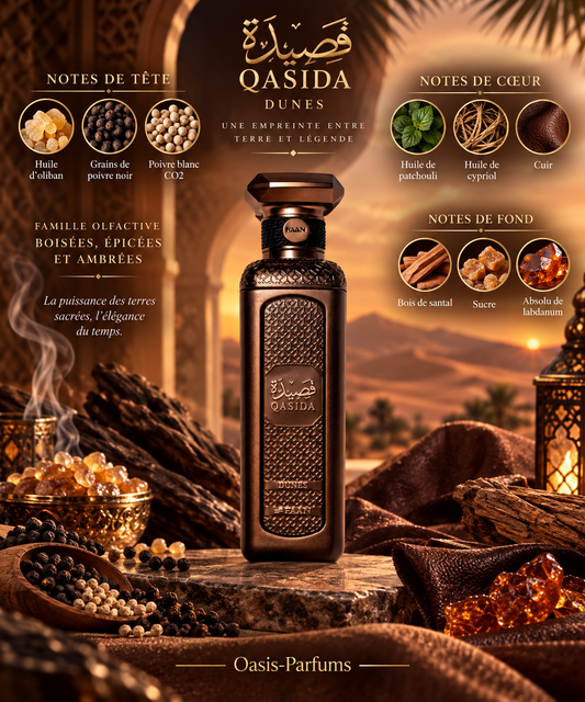 Qasida Dunes - Faan - Eau de Parfum unisexe 200ml Boisée, Cuirée, Épicée