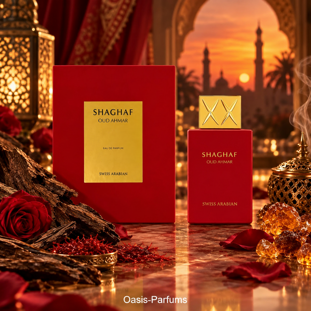 Shaghaf Oud Ahmar - Swiss Arabian - Parfum Unisexe 75ml Floral, Fruité, Boisé, Ambré