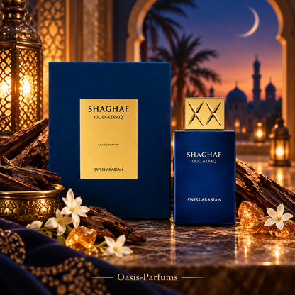 Shaghaf Oud Azraq - Swiss Arabian - Parfum Unisexe 75ml, Oriental, Boisé, Vanillé